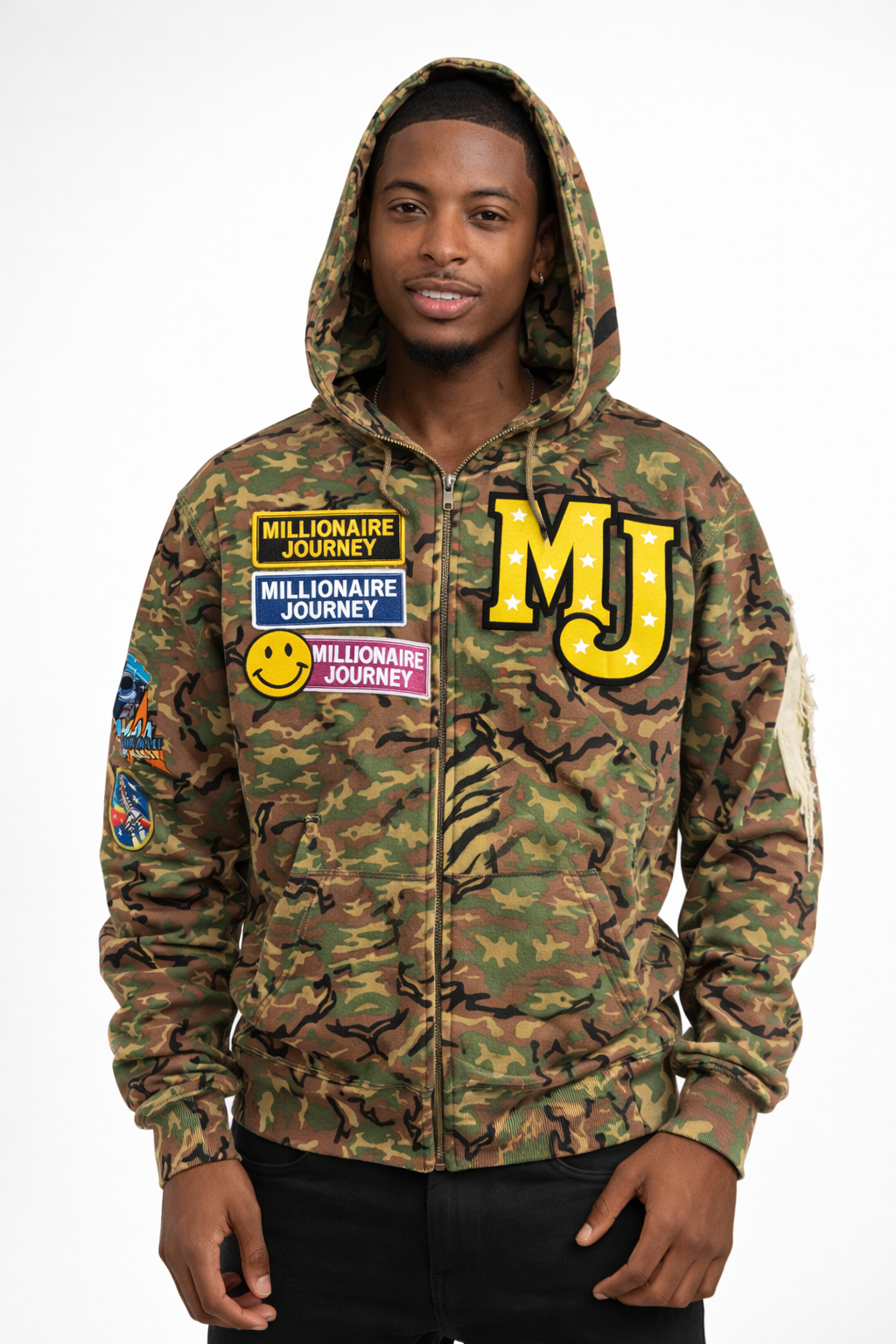 MJ Camo Zip Hoodie – Millionaire Journey Edition