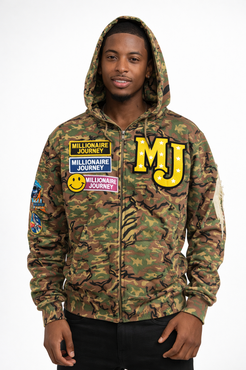 MJ Camo Zip Hoodie – Millionaire Journey Edition