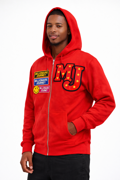 MJ Varsity Patch Zip Hoodie – Earned Not Given Edition