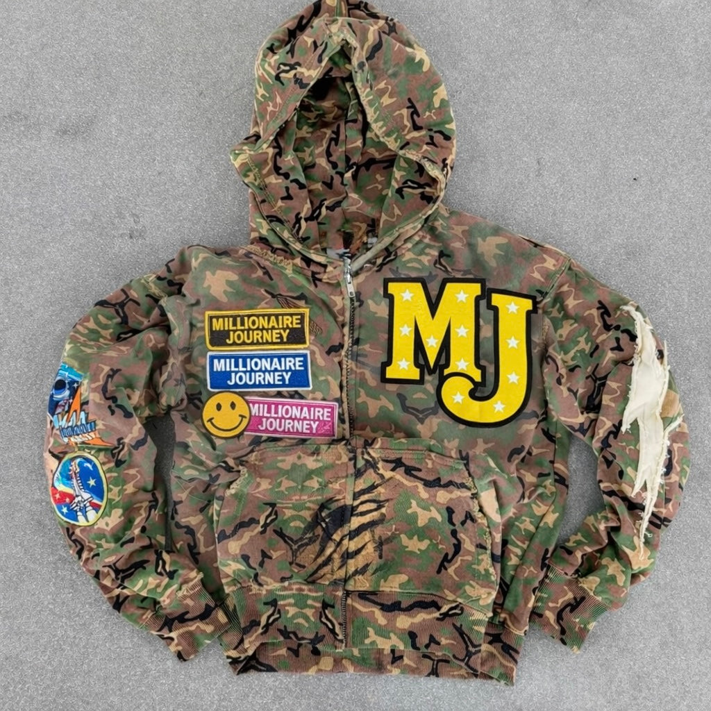 MJ Camo Zip Hoodie – Millionaire Journey Edition